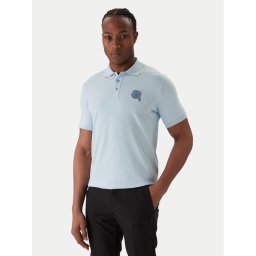 KARL LAGERFELD Тениска с яка и копчета 745022 561235 Светлосиньо Regular Fit