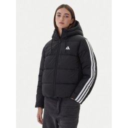 adidas Пухено яке Essentials Climawarm 3-Stripes JW3429 Черен Loose Fit