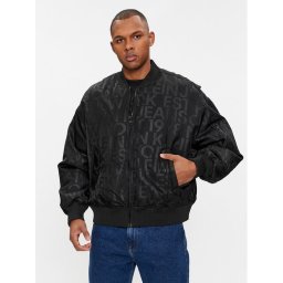 Calvin Klein Jeans Яке бомбър Logo Aop J30J324658 Черен Oversize