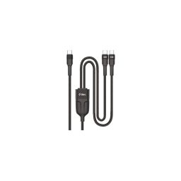 Data кабел ttec AlumiCable Duo USB-C – 2 USB-C 100W Fast Charge Cable, 150cm - Черен