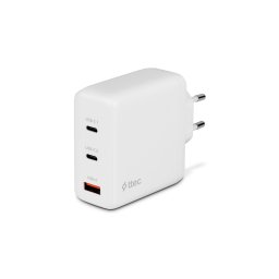 Зарядно 220V ttec SmartCharger Trio GAN 120W PD Travel Fast Charger 2 USB-C+USB-A -Бяло