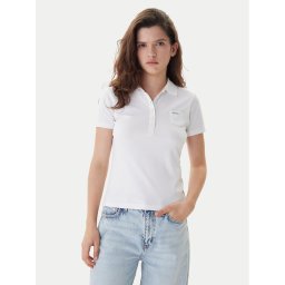 Guess Jeans Тениска с яка и копчета W5GP73 KCYR1 Бял Regular Fit