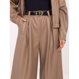 Дамски широки панталони в тъмнобежово