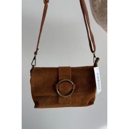 Малка кожена велурена чанта Camel Jessel