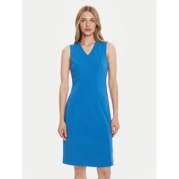 Calvin Klein Коктейлна рокля LV044C063G Син Slim Fit