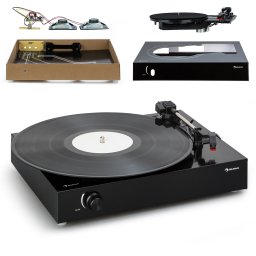 Auna The Player, грамофон, DIY, включително високоговорител, 33/45 об/мин (MG_THE PLAYER BK)