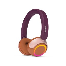 PHILIPS Детски Bluetooth слушалки Светещи наушници Ограничена сила на звука до 85 dB Magenta Purple