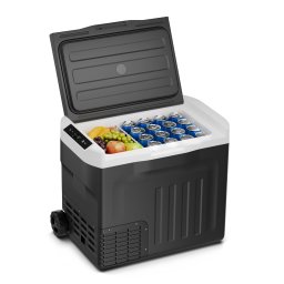 Klarstein Охладител с компресор PolarForce 40L| LCD панел, осветление, офроуд, защита на батерията, 12V/230V (ICE4-PortFridge40-BK)