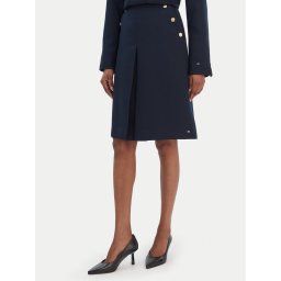 Tommy Hilfiger Пола тип трапец WW0WW49474 Тъмносин Regular Fit