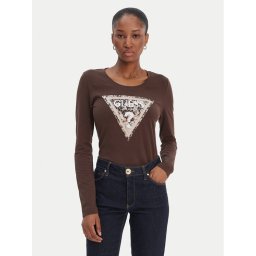 Guess Блуза W6RI33 J1314 Кафяв Regular Fit