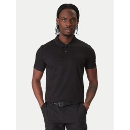 Calvin Klein Тениска с яка и копчета LV04LC254G Черен Slim Fit