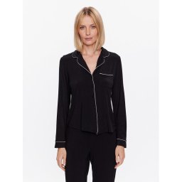 Hunkemöller Тениска на пижама Jacket 201739 Черен Regular Fit