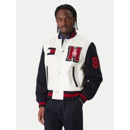 Tommy Hilfiger Яке бомбър Varsity MW0MW41866 Екрю Regular Fit