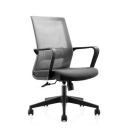 Работен стол RFG Smart W, дамаска и меш, тъмносива седалка, сива облегалка