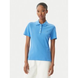 Tommy Hilfiger Тениска с яка и копчета 1985 WW0WW43225 Син Slim Fit
