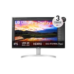 Монитор LG 32UN650K-W, 31.5" UltraFine UHD LED AG, IPS, DCI-P3 95%, 5ms, 350 cd/m2, 1000:1, 3840x2160, HDR 10, HDMI, DisplayPort, Radeon FreeSync, Dynamic Action Sync, Headphone out, Height, Tilt, Speaker, Black