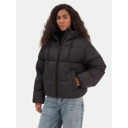 HUGO Пухено яке Francesca 50546344 Черен Regular Fit