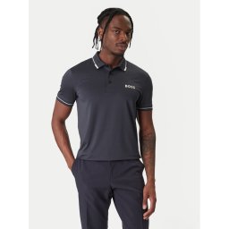 BOSS Тениска с яка и копчета Paul Pro 50506203 Тъмносин Slim Fit