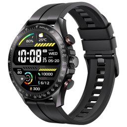 HAYLOU Solar Pro LS18 Смарт часовник- 1.43" AMOLED, Bluetooth повиквания и 100+ Спорт, 4/7 здравен мониторинг (Черен, Сребрист)