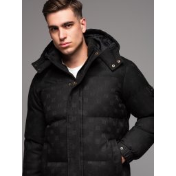 Ombre Men's patterned jacquard puffer jacket - black