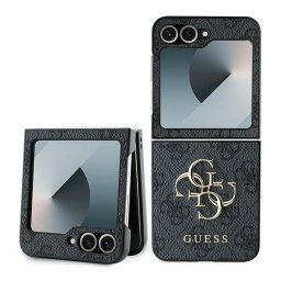 Калъф Guess PU 4G Metal Logo Case за Samsung Galaxy Z Flip 6 - Сив