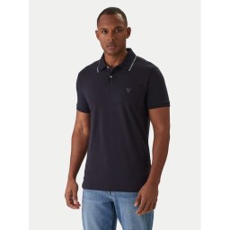 Guess Тениска с яка и копчета M6RP66 J1314 Тъмносин Regular Fit