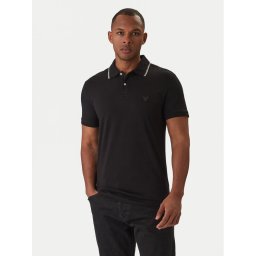 Guess Тениска с яка и копчета M6RP66 J1314 Черен Regular Fit