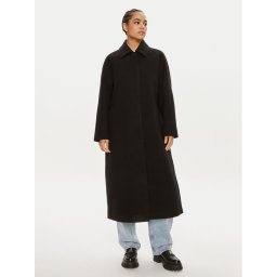 Calvin Klein Jeans Вълнено палто J20J223576 Черен Relaxed Fit