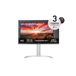 Монитор LG 27UP850K-W, 27" UltraFine UHD, IPS 4K , 5ms, 1200:1, 400cd/m2, 3840 x 2160, DCI-P3 95%, HDR 400, HDMI, USB-C, PD- 96 W, DisplayPort, Reader mode, Dynamic Action Sync, Tilt, Height (Range), Swivel, Speacers 2x5W, LG Switch, Black