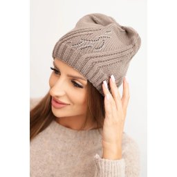 Kesi Women's winter hat with wool in a loose fit K442 cappuccino