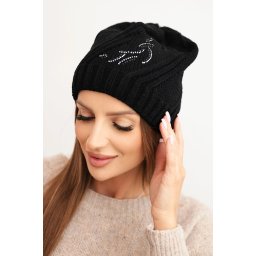 Kesi Women's winter hat with wool in a loose fit K442 black