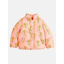Mini Rodini Пухено яке Winter Flowers Aop 2471011328 Розов Regular Fit
