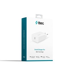Адаптер 220 V ttec SmartCharger PD Travel Charger 30W USB-C - Бял