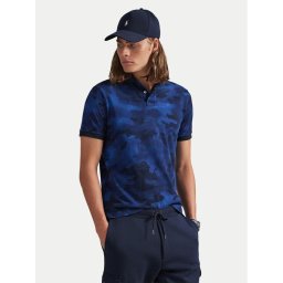 Polo Ralph Lauren Тениска с яка и копчета 710P04010001 Тъмносин Custom Slim Fit