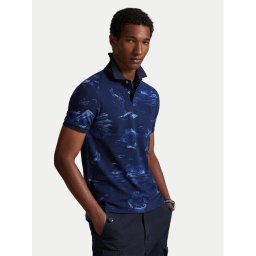 Polo Ralph Lauren Тениска с яка и копчета 710P04012001 Тъмносин Custom Slim Fit