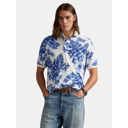Polo Ralph Lauren Тениска с яка и копчета 710P04013001 Син Custom Slim Fit