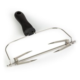 Klarstein AeroViatl Cube Chef, въртящ се шиш и държач за шиш за фритюрник с горещ въздух, неръждаема стомана (OV12-tongsskewer)