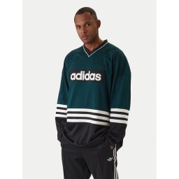 adidas Тениска с дълъг ръкав JV8467 Зелен Loose Fit