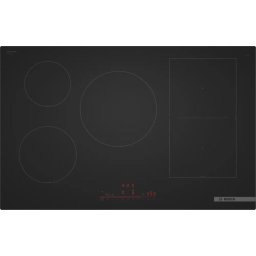 Индукционен плот за вграждане Bosch PVW81CHB1E, 5 зони за готвене, 80 см, Без рамка, Черен