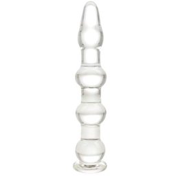 Стъклено дилдо с топчета "STICLA CLEAR" 17.5 см