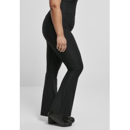 Women's leggings with a high waist and ribbed cut black