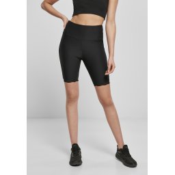 Women's high-waisted cycling shorts with lace trim black