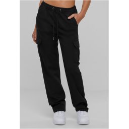 Women's Cargo Twill High Waisted Trousers - Black