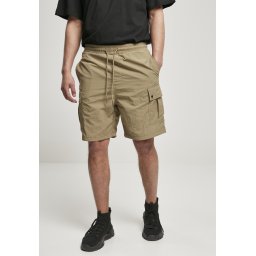 Nylon khaki cargo shorts
