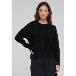 Women's cable knitted sweater black