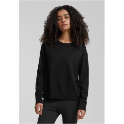 Women's knitted sweater with a round neckline black