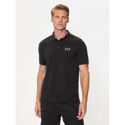 EA7 Emporio Armani Тениска с яка и копчета 8NPF14 PJVQZ 0208 Черен Regular Fit