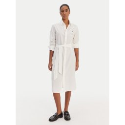 Polo Ralph Lauren Рокля тип риза 211B18781001 Бял Regular Fit