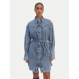 BOSS Дънкова рокля 50557046 Син Regular Fit