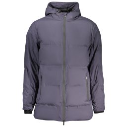 Мъжко синьо зимно яке с качулка